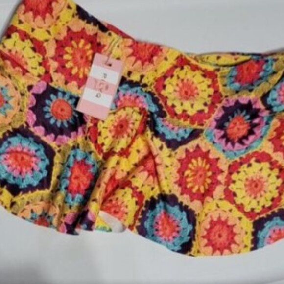 Pilyq Girls M Crochet Grandma Square Fun Skirt Swim Cover Up